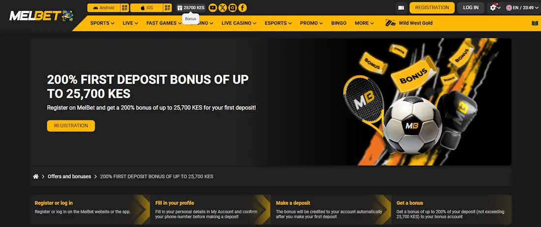 Melbet Welcome Bonus Screenshot